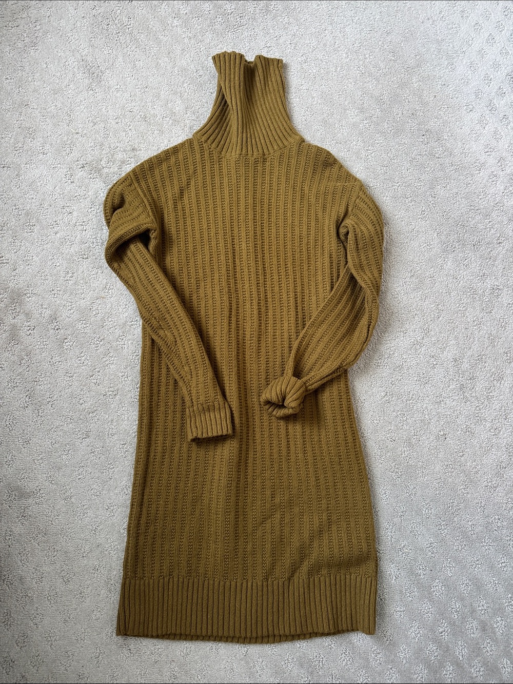 Banana Republic Ribbed Turtleneck Sweater Dress - Olive Green